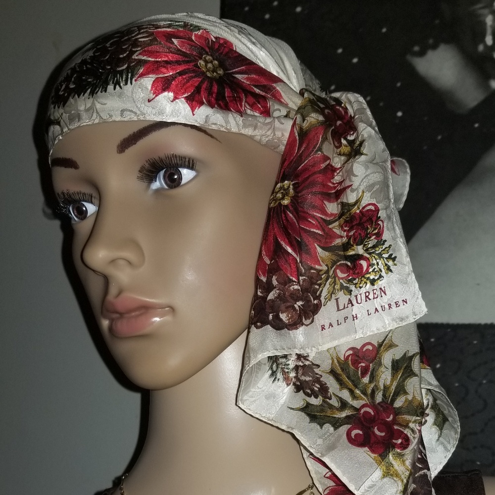 ☆•VINTAGE•☆ SILK LAUREN BY RALPH LAUREN SCARF